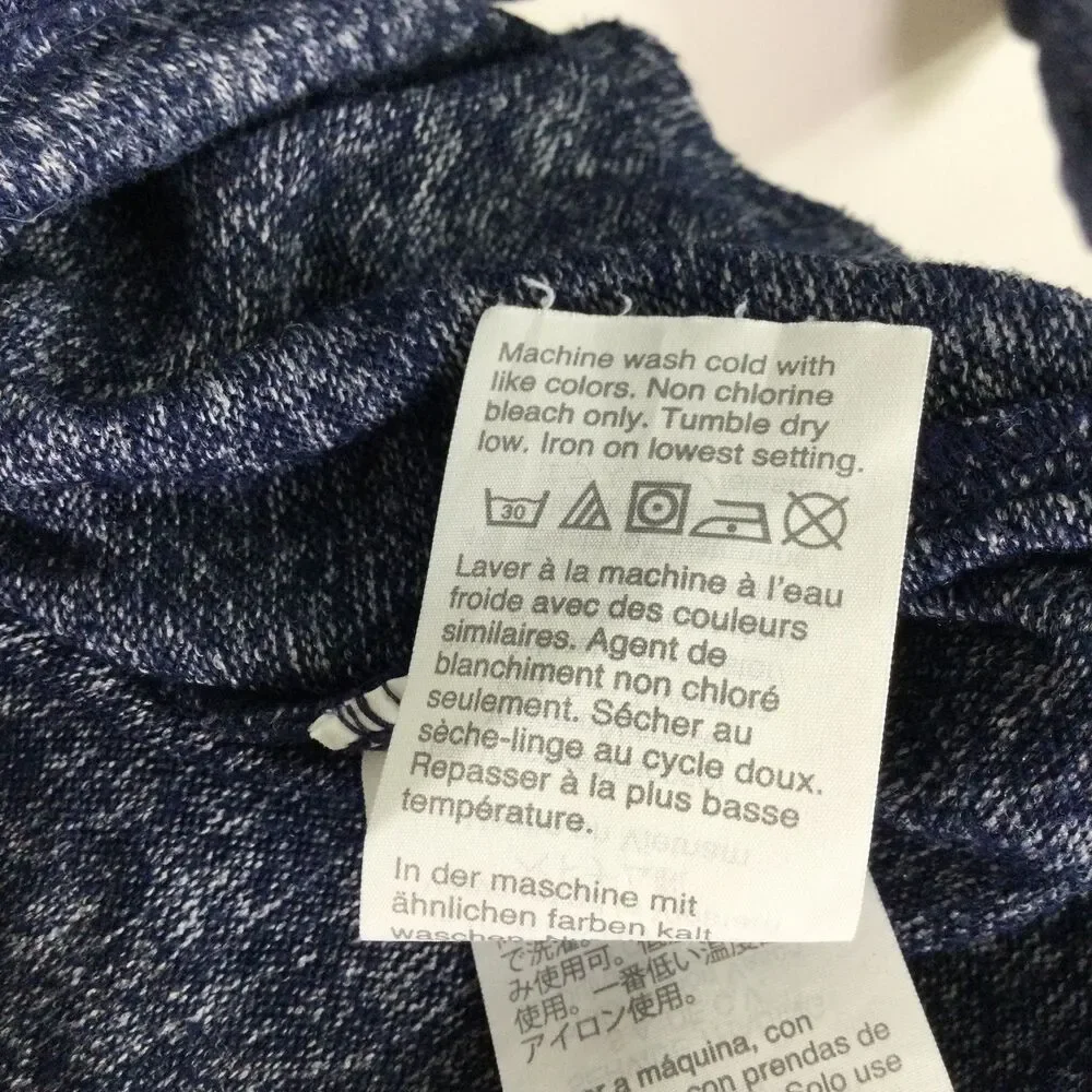 J by J. Crew Women Super Soft Side Tie Crew Neck Sweater Marled Navy Blue Size M